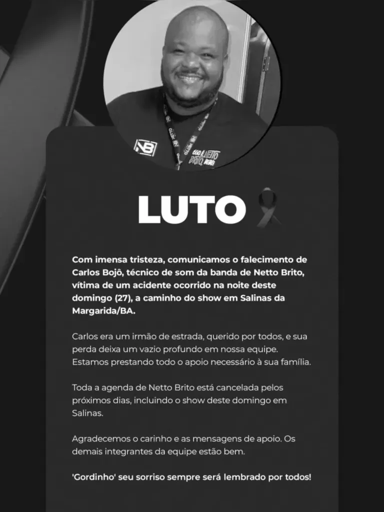 Acidente com ônibus de cantor deixa quatro mortos na Bahia
