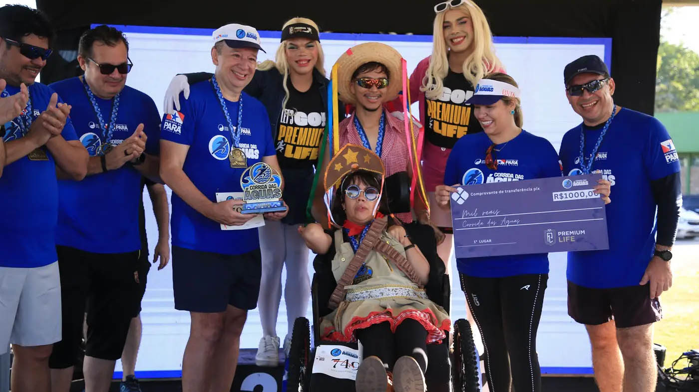 No pódio da corrida a vitória também foi da inclusão
