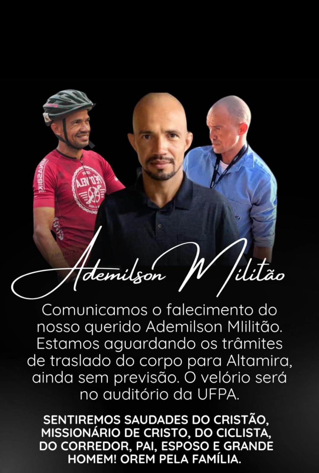 Comunidade acadêmica presta homenagem a Ademilson nas redes sociais.