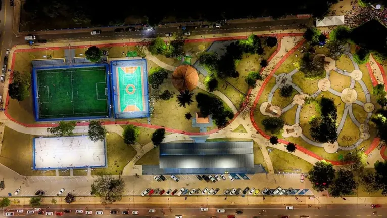 A área de instalação do Parque da Cidade de Santarém tem aproximadamente 3,6 hectares.