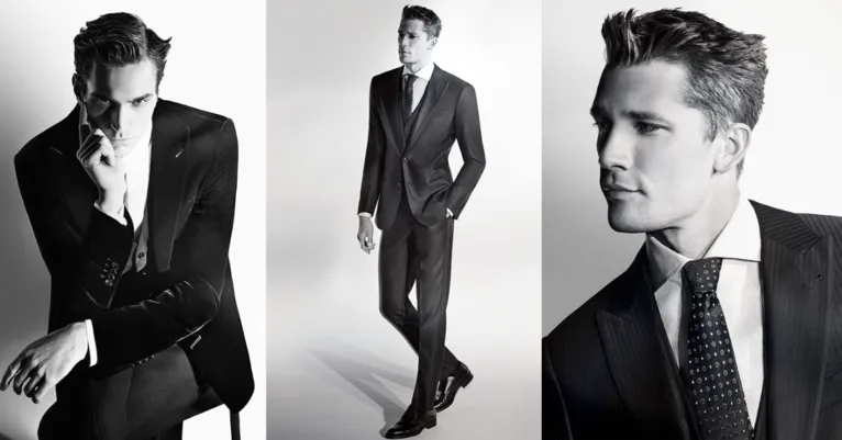 Modelo vestindo Giorgio Armani
