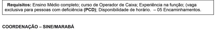 Marabá oferta quase 400 vagas de emprego nesta segunda-feira (15)