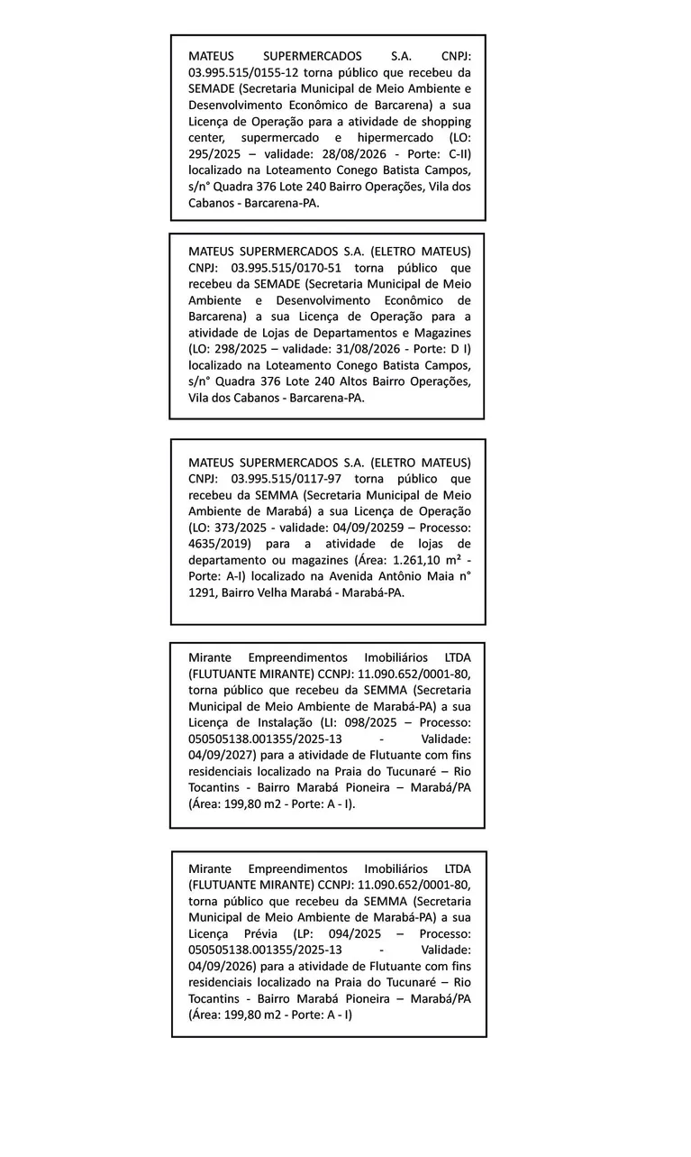 Confira os editais publicados nesta terça-feira, 09/09
