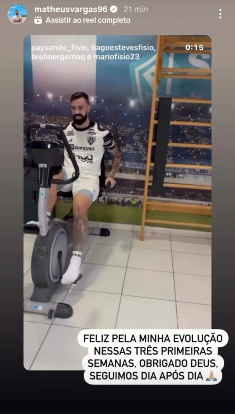 Paysandu: Matheus Vargas inicia recuperação após cirurgia