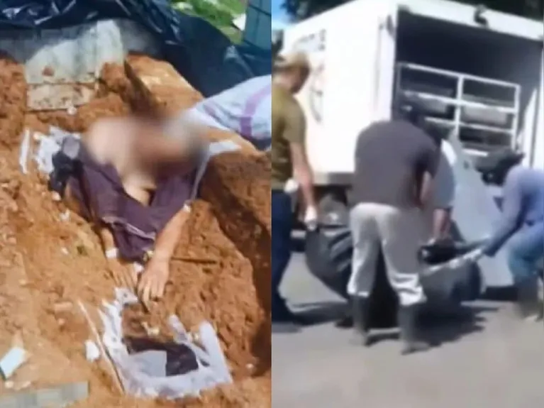 Cenas de quando o cadáver foi removido