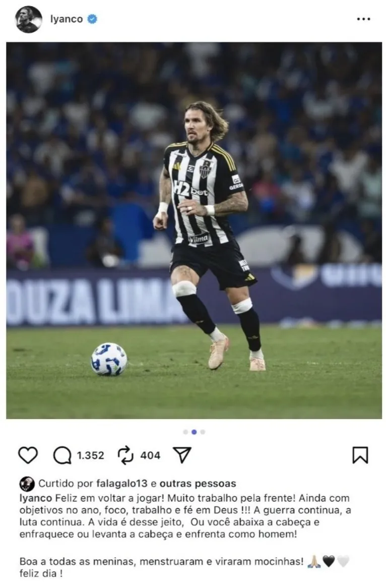 Post foi editado após a polêmica ganhar as redes