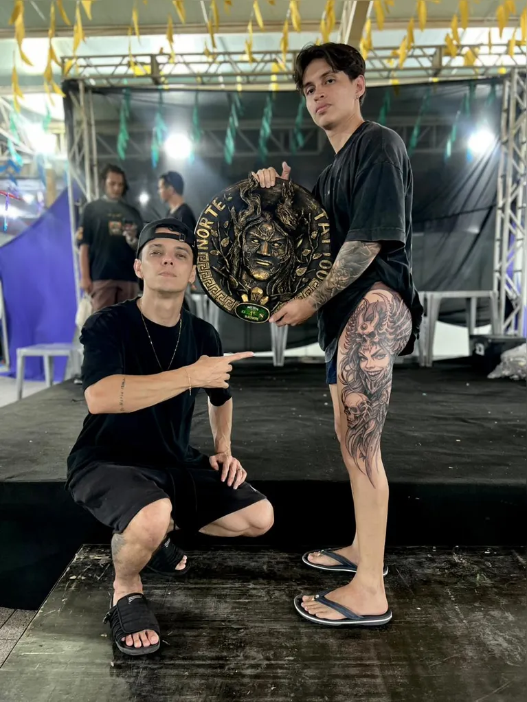 David faturou o primeiro lugar na categoria blackwork