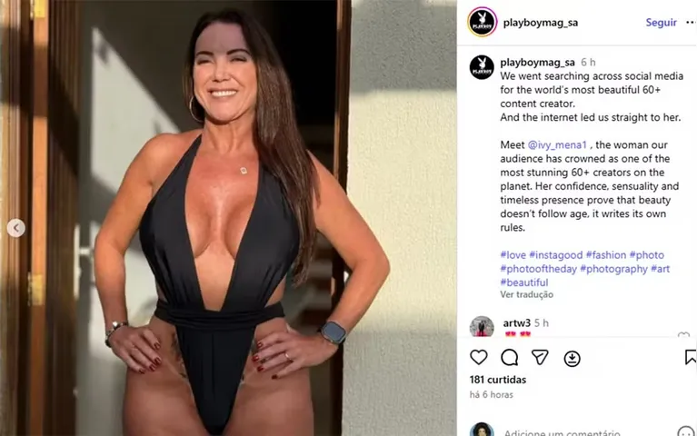 Playboy elege brasileira como influenciadora 60+ mais bonita do mundo