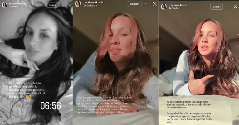 Maxiane atualiza estado de saúde após crise e ausência em programa