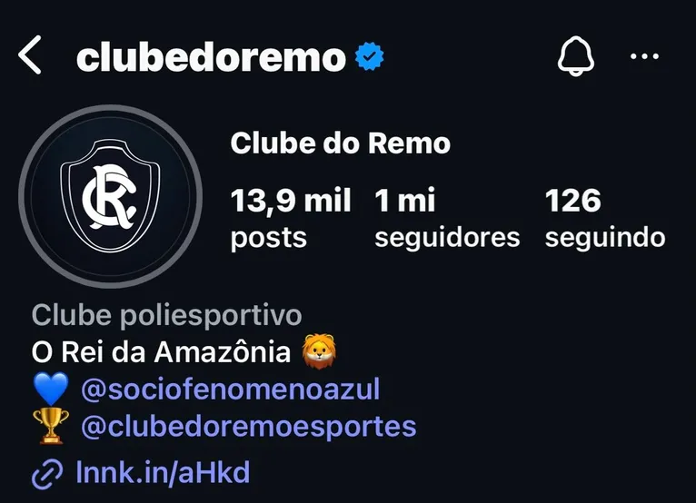 Clube do Remo chega a 1 milhão de seguidores no Instagram