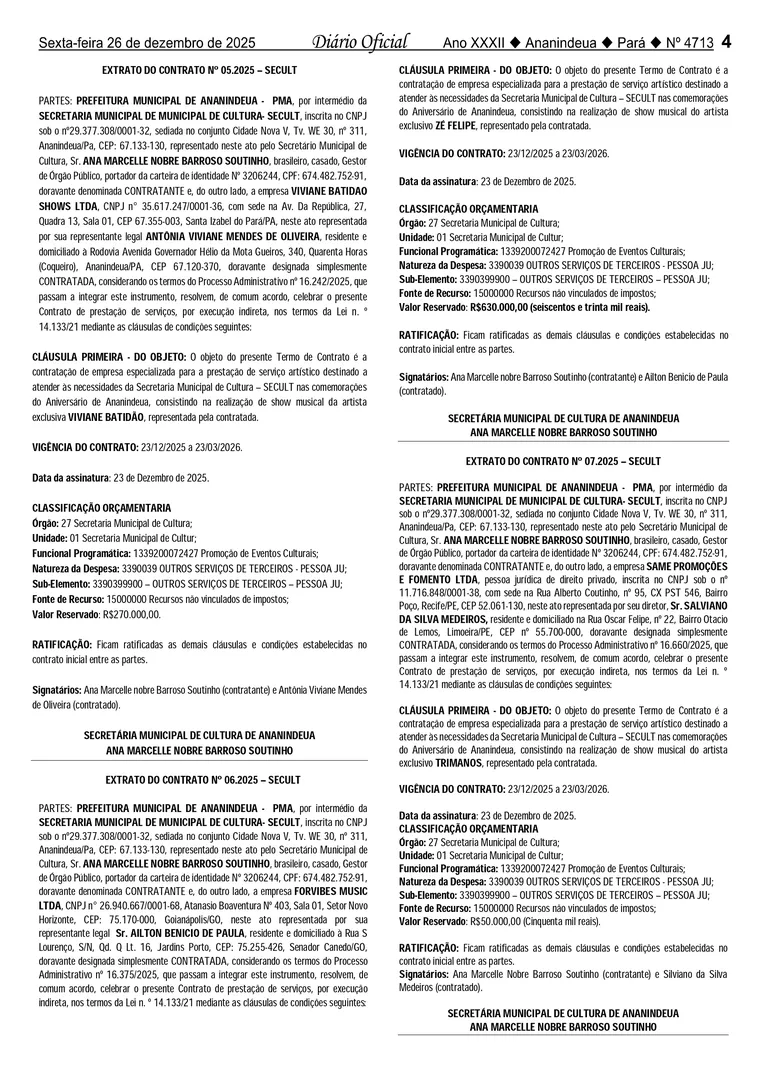 Ananindeua gasta R$ 630 mil em um único show e ignora serviços básicos