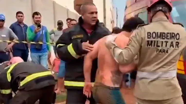 A vítima, vestindo apenas uma cueca, alegou ter entrado na tubulação durante a madrugada, por volta das 2h, fugindo de uma ameaça de morte.