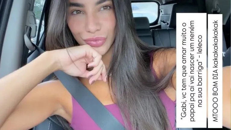 De acordo com Gabriela, Léo a surpreendeu com um "conselho" sobre aumentar a família.