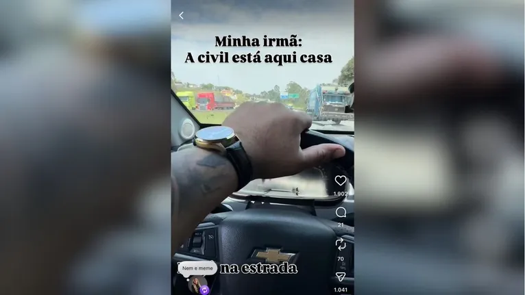 Compartilhamentos nas redes sociais da suspeita