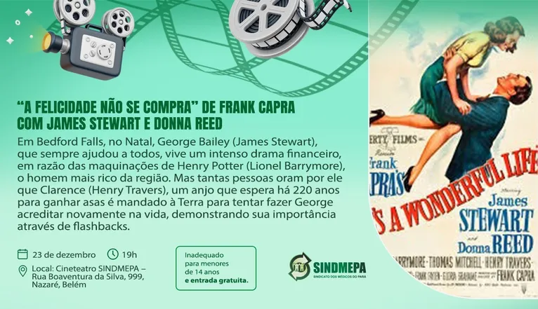 Cineclube exibe “A Felicidade Não se Compra” nesta terça, com entrada gratuita