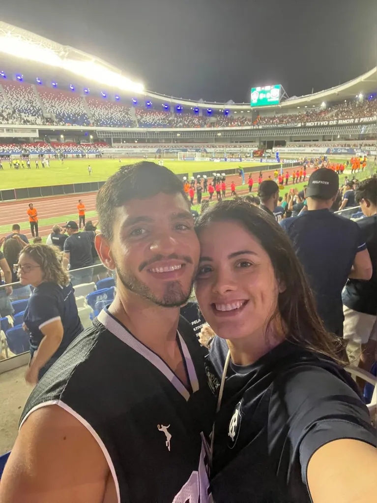 O casal Igor Ayres e Jéssica Braga faz do Mangueirão sua segunda casa.