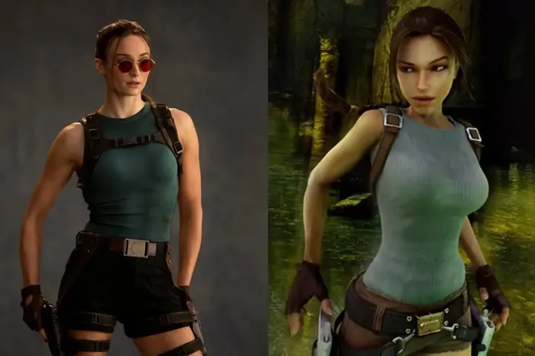 Sophie Turner surge como Lara Croft em nova adaptação da Amazon