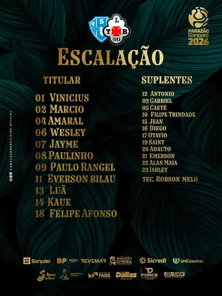 Paysandu x Tuna escalados para as quartas de final do Parazão