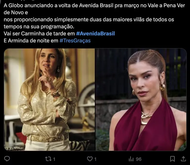 Avenida Brasil volta e reacende nostalgia na TV aberta