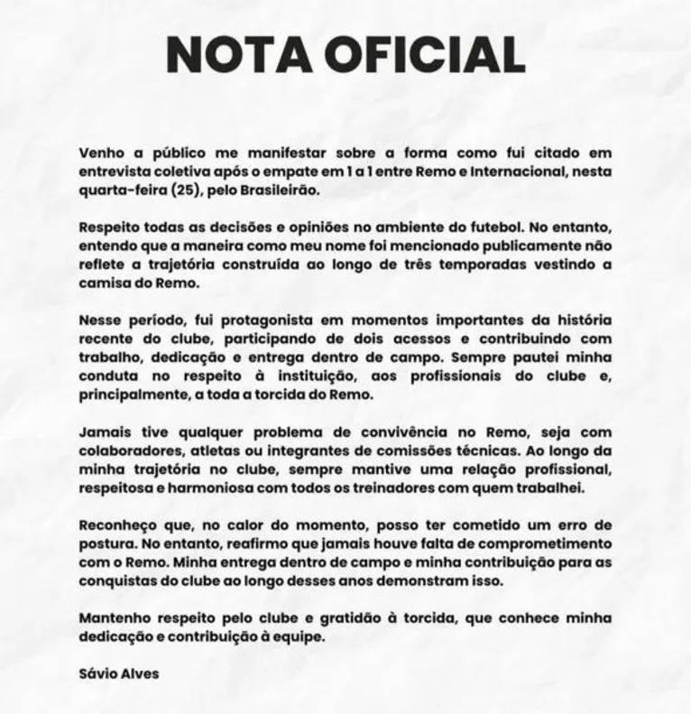 "Indisciplinado": Sávio rebate Osorio após receber duras críticas públicas 