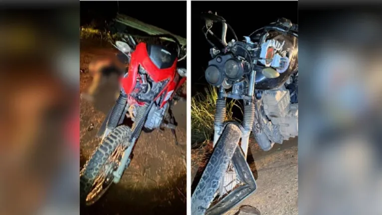 Com o forte impacto, os dois veículos ficaram parcialmente destruídos.