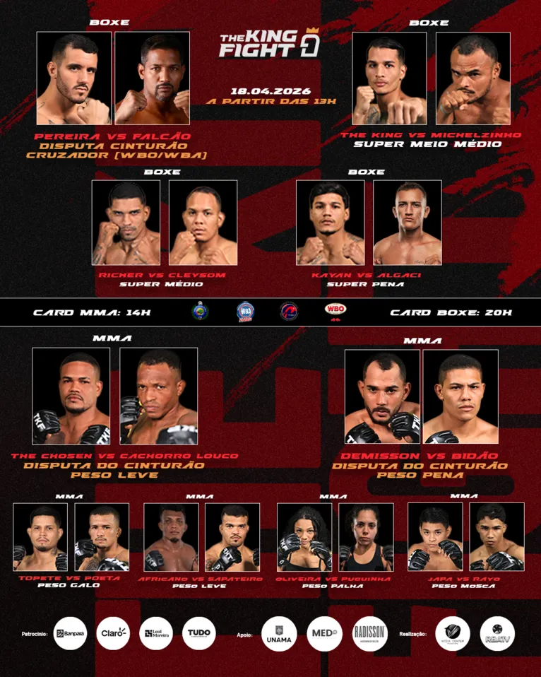 Card das lutas que vão agitar os fãs de lutas