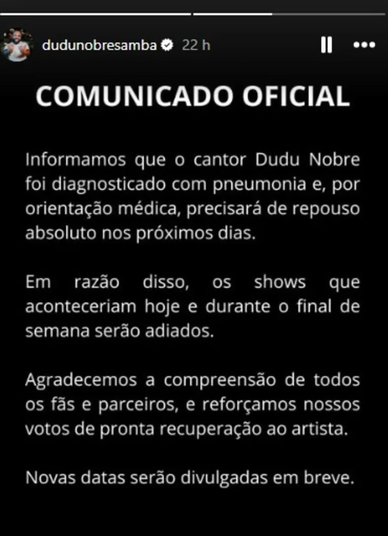 Dudu Nobre é internado às pressas no Rio de Janeiro
