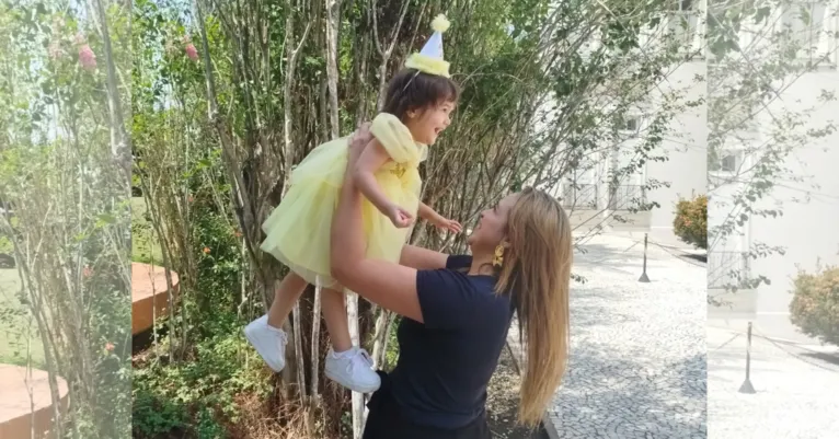 Roberta e a pequena Olívia