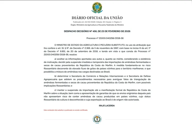 Brasil suspende importação de cacau e fortalece produtores do Pará