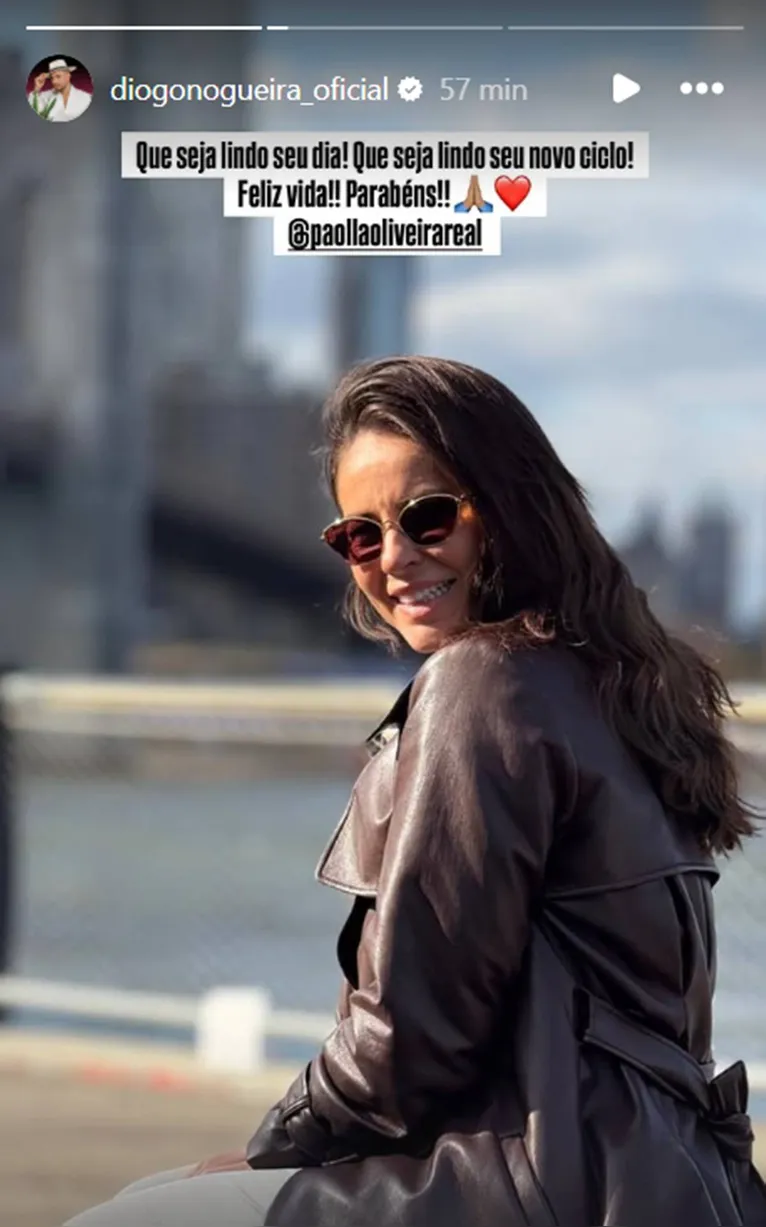 Diogo Nogueira homenageia Paolla Oliveira: "O amor não acaba"