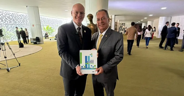 O presidente da Fiepa, Alex Carvalho, e o presidente da CNI, Ricardo Alban.