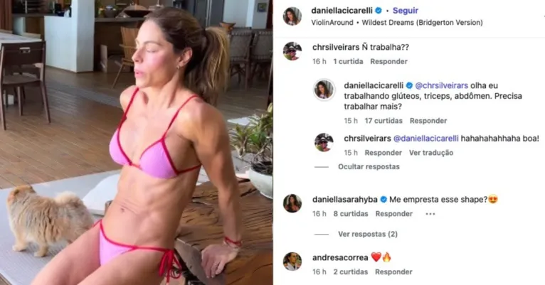 Aos 47, Daniella Cicarelli treina de biquíni e corpo impressiona