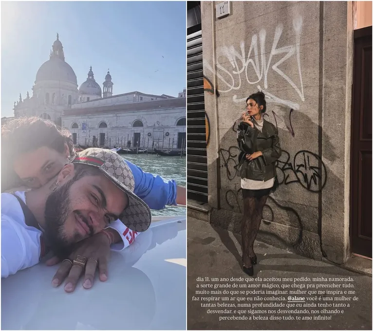 Fran Gil celebra um ano de namoro com paraense Alane Dias