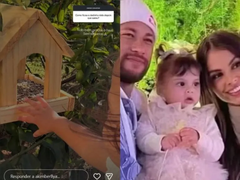 Amanda Kimberlly mostra dedo da filha com Neymar após acidente grave