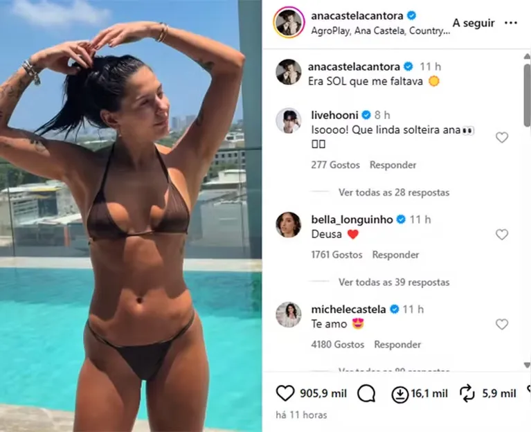 Ana Castela posta foto de biquíni e ganha cantada de influencer coreano