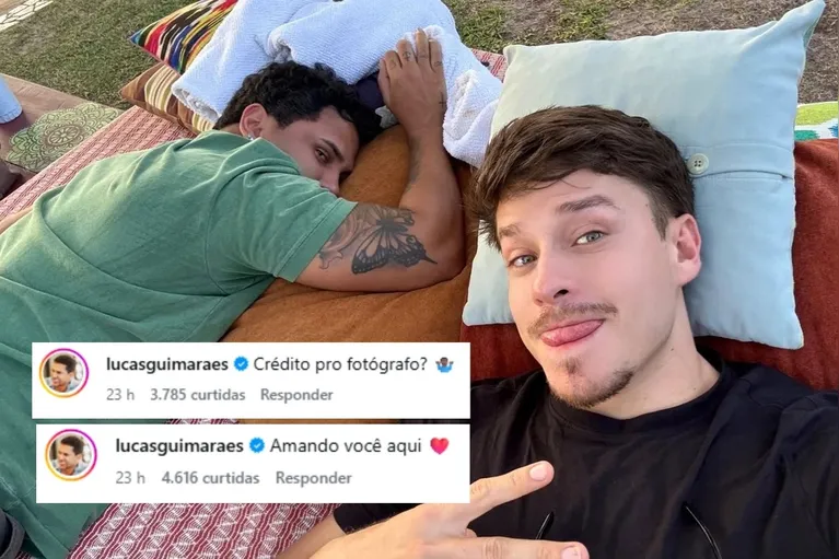 Lucas Guimarães e Luan Frank posam juntos durante viagem a Jericoacoara, no Ceará; cliques e interações nas redes levantaram rumores de romance.