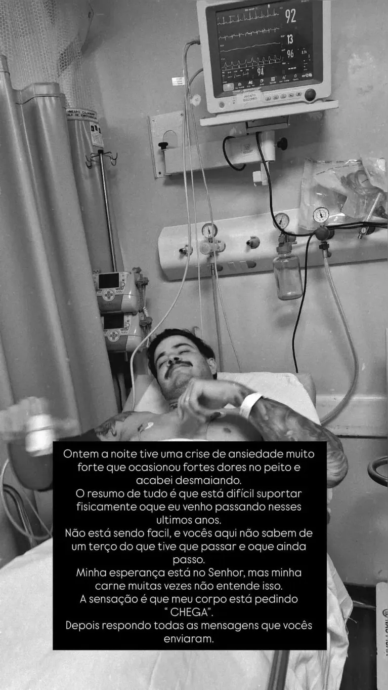 Jottapê é hospitalizado às pressas após desmaio: "pedindo chega"