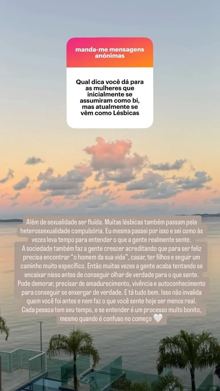 Filha de Xanddy e Carla desabafa sobre heterossexualidade