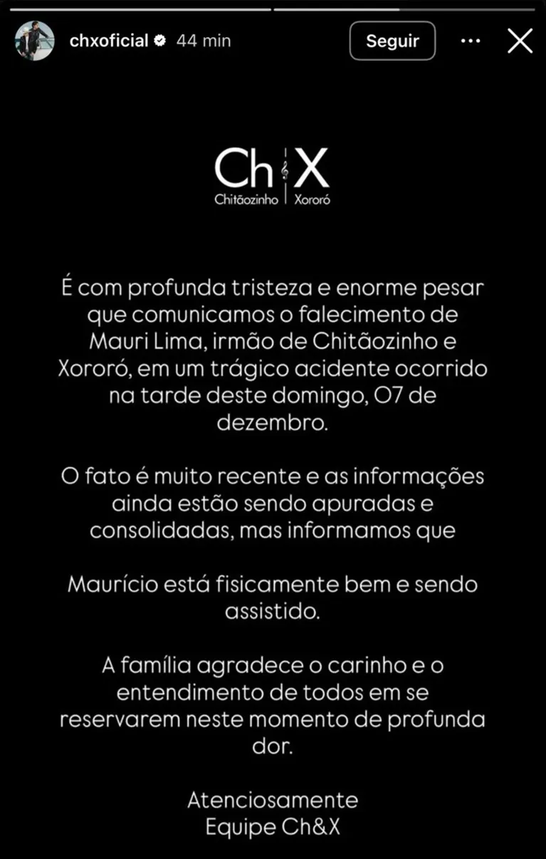 Causa da morte do cantor Mauri Lima é revelada: “Entrou um ferro”