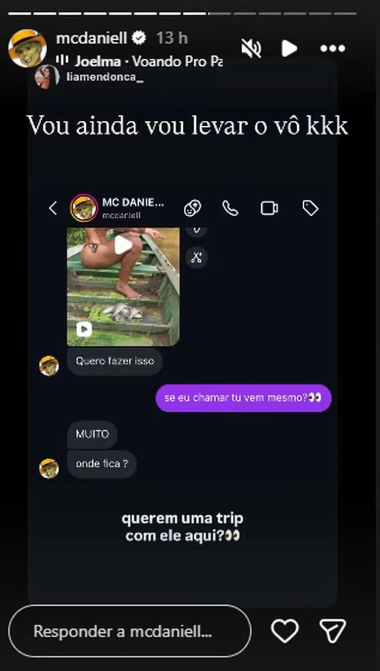 "Quero fazer": paraense expõe mensagens íntimas com MC Daniel