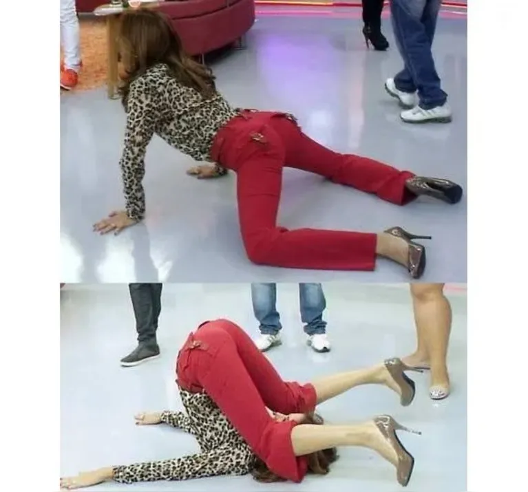 Ticiane fazendo quadradinho na Record, época em que ainda era casada com Justus