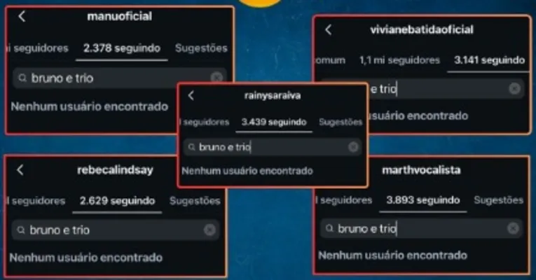 Artistas locais deixam de seguir Bruno e Trio nas redes sociais