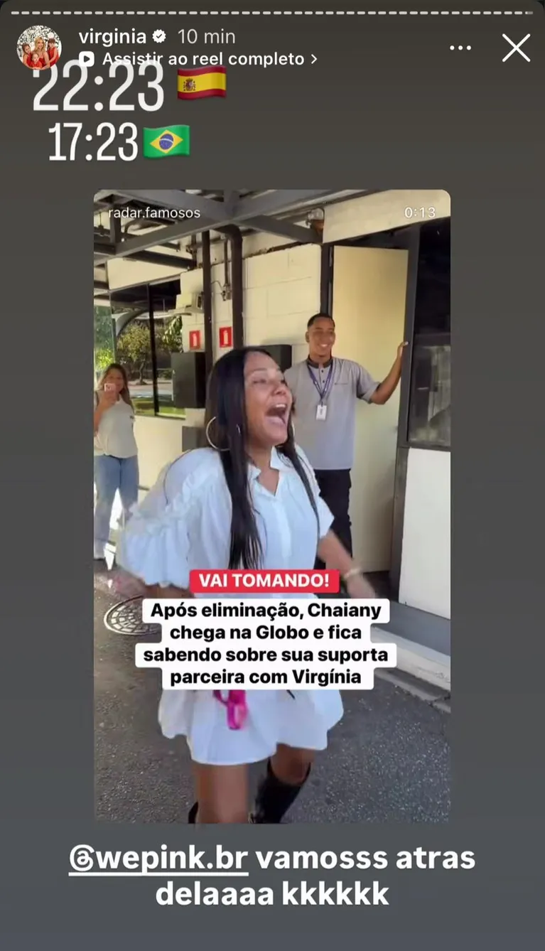 Chaiany se emociona e celebra apoio do público ao deixar os estúdios da Globo após eliminação.