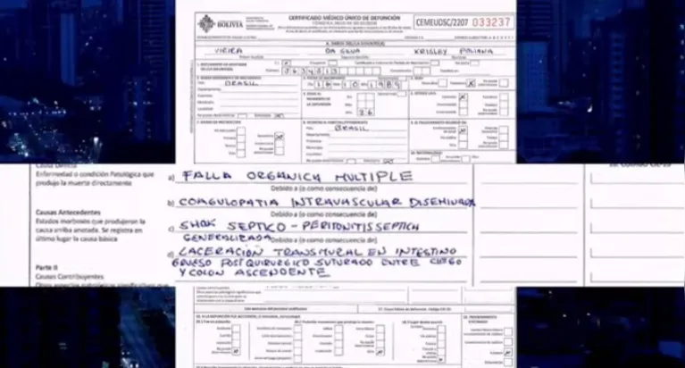 O documento detalha as causas da morte da paraense