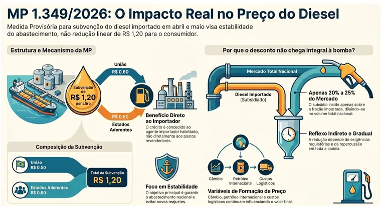 Esquema explicando a definição dos preços do Diesel