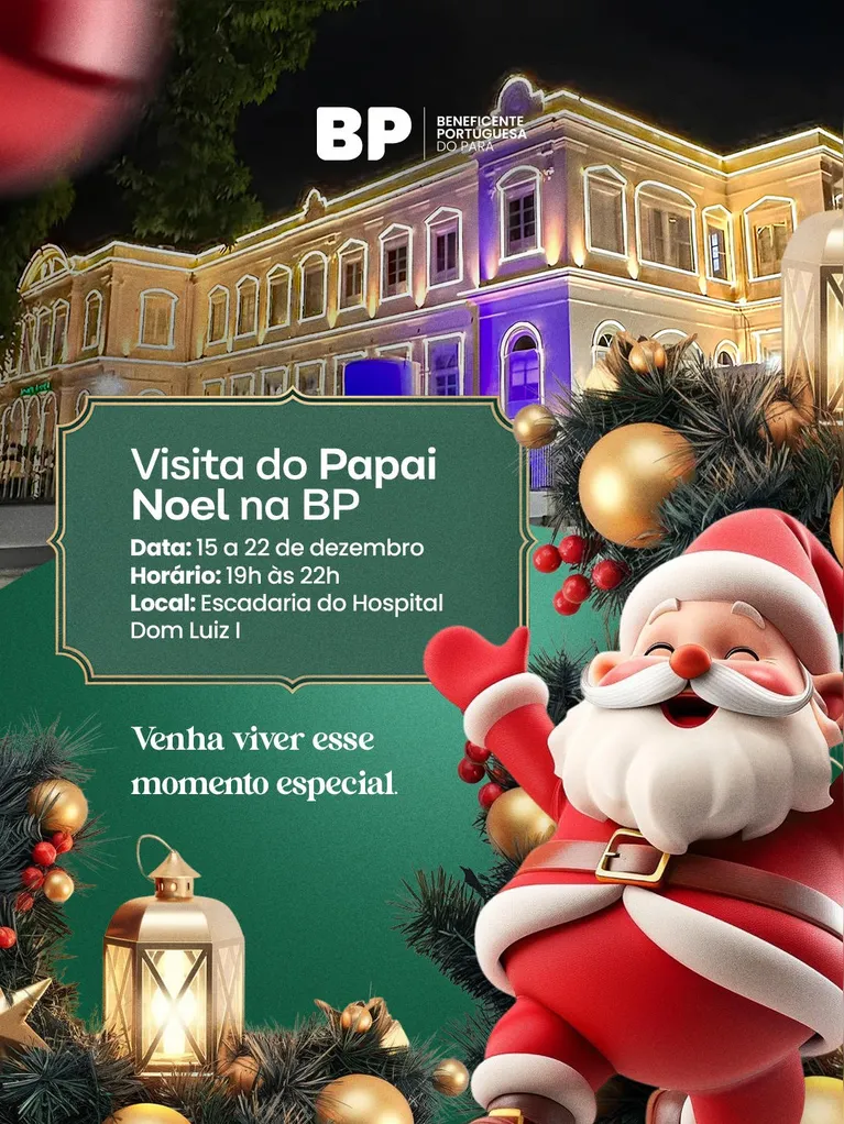 Papai Noel leva magia do Natal ao Hospital Beneficente Portuguesa