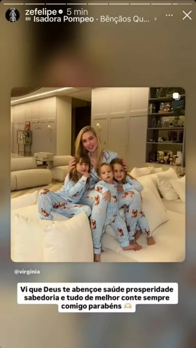 Zé Felipe homenageia Virginia em meio a boatos de traição de Vini Jr.