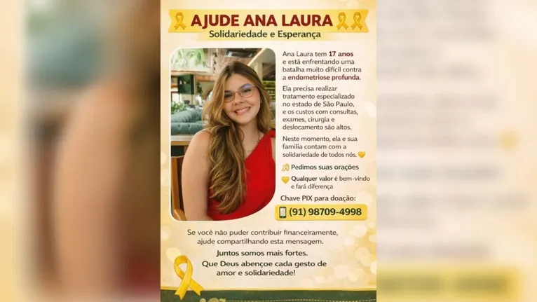 Ana Laura, de 17 anos, foi diagnosticada com endometriose profunda.