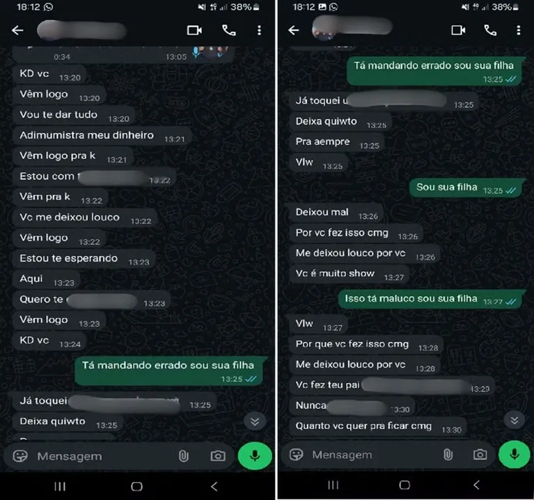 Jovem descobre que foi estuprada pelo próprio pai após mensagens