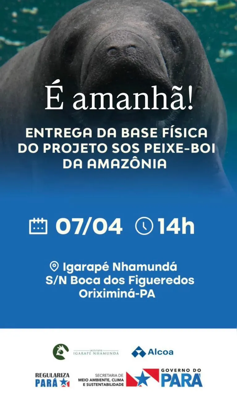 Pará inaugura base para conservação de peixe-boi em Oriximiná